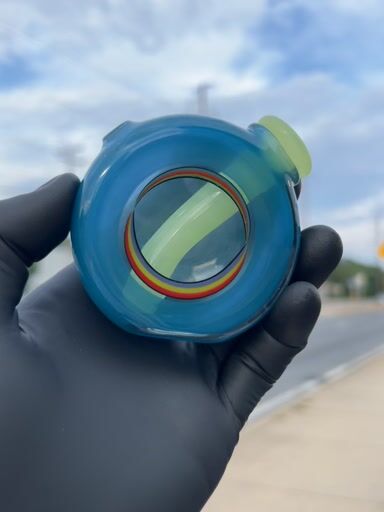 Preview pic of Kalman Glass~UV Wag Pocket Puck (Blue)