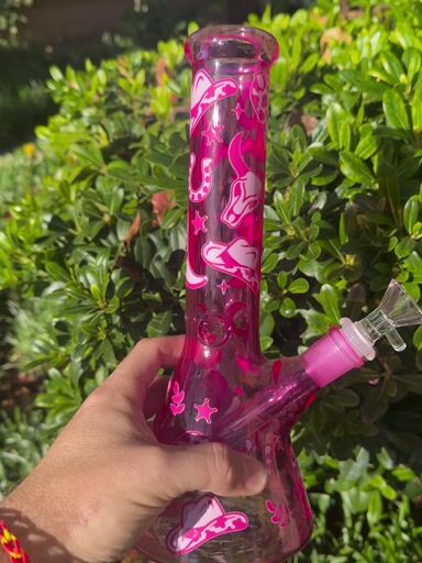 Preview pic of Pink Cowgirl 10 Inch Beaker Bong