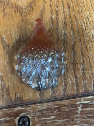 Preview pic of 2016 KZG GLASS PINEAPLE PENDANT UV ORANGE CRUSH TO CLEAR FADE NEW OLD STOCK