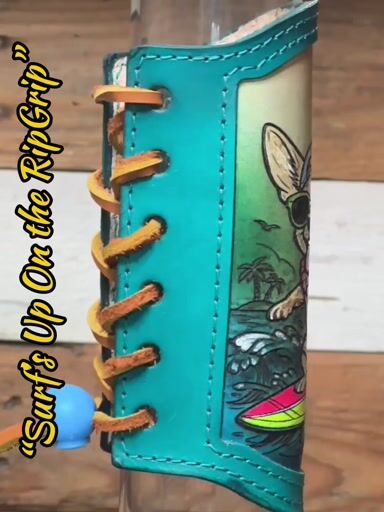 Preview pic of RipGrip-Luxury Leather Sleeve for Glass Piece