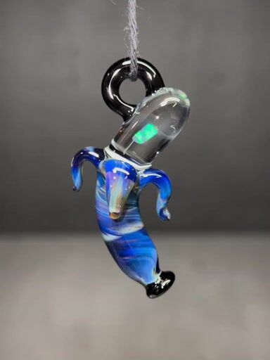 Preview pic of Blue amber purple/Opal banana pendant