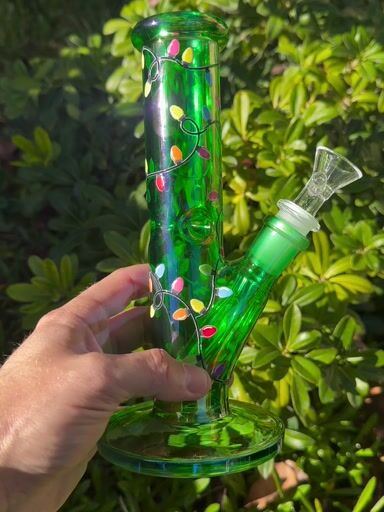 Preview pic of Christmas Lights 10 Inch Straight Tube Bong