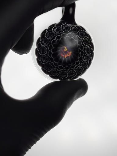 Preview pic of Olour Glass Black & White Opal Dot Stack Pendant