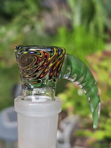 Preview pic of 2k Glass Art 18mm 4 Hole Slide W/ Horn