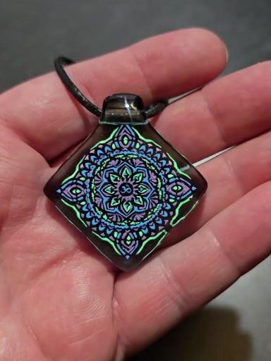 Preview pic of Square Mandala Layered Glow Pendant