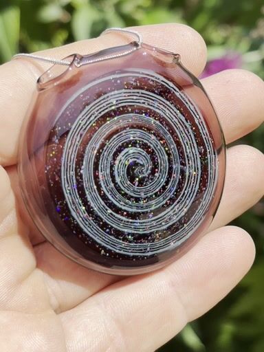 Preview pic of Crushed opal spiral pendant