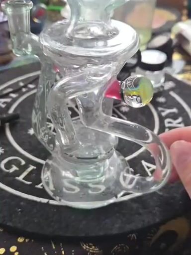 Preview pic of Chubbs Glassworks Floating Recycler with Fumed Marble.
