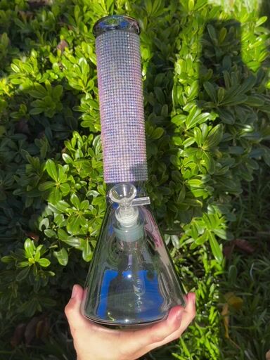 Preview pic of Grey Iridescent Bling 14 Inch Bong