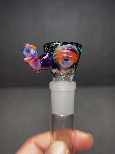 Preview pic of Dippy Glass crushed opal amber purple 14x4 monster slide