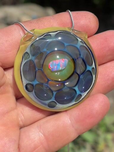 Preview pic of Opal honeycomb pendant