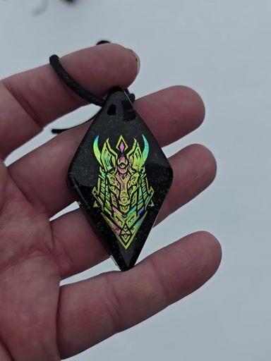 Preview pic of Egyptian themed layered dichro pendant