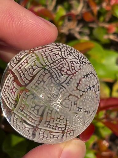 Preview pic of Larry Chen Carved Glass Mandala Marble