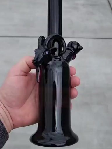 Preview pic of Gold amethyst Crushed opal goat head wine bong