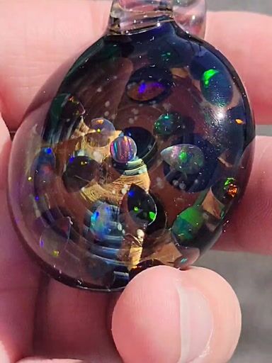 Preview pic of JOLEX (2013) Signed and dated 19 Opal Space Galaxy Pendant $430 ($30 For SHIP AND FEES***) $400 Shipped Priority for Direct payment!!