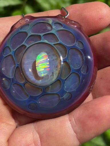 Preview pic of Opal honeycomb pendant