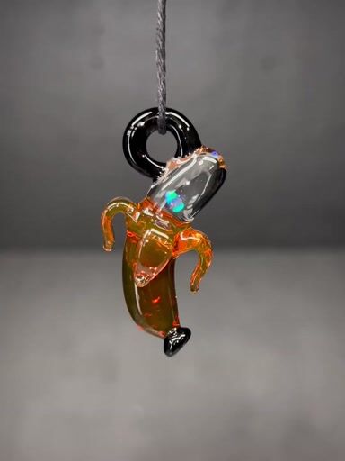 Preview pic of Dippy Glass (Uv)Sunstone/opal banana pendant