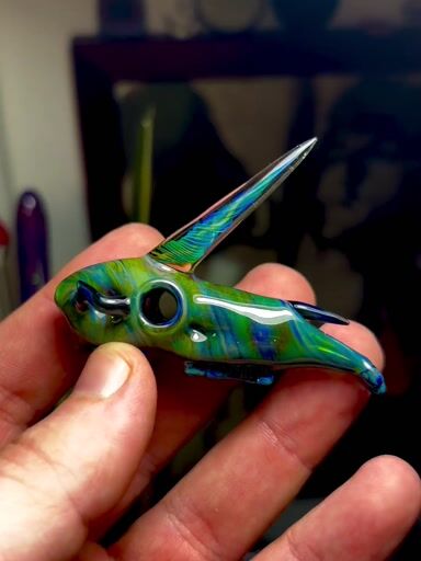 Preview pic of Custom color pull unicorn skull pendant/trinket