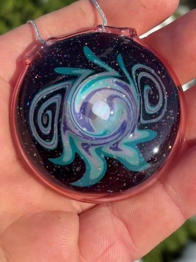 Preview pic of Crushed opal wigwag pendant
