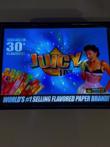 Preview pic of Juicy Jay’s Rolling Papers Illuminated Motion Sign Early Advertising