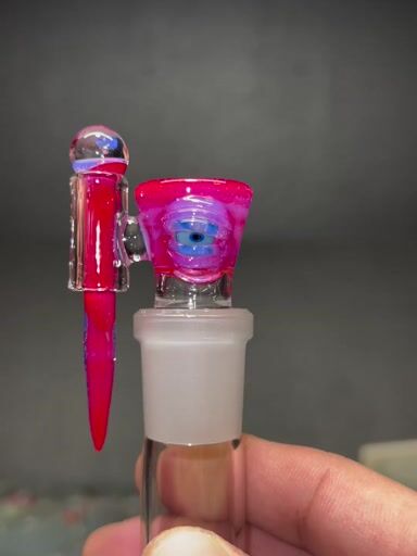 Preview pic of Pink slyme over poppy monster poker slide 18mm 4 hole