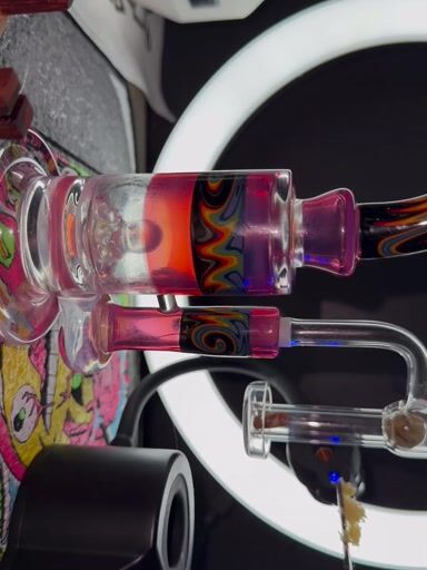 Preview pic of 🍭 Mini Can Traveler | Randohm Glass - Purple / Wigwag 6.5in/10mm @Randohmglass